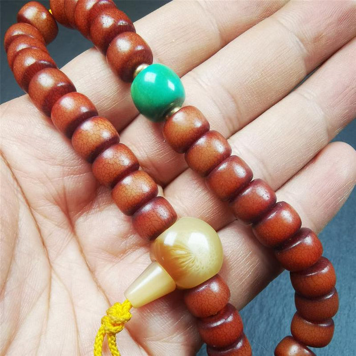 Corypha Linn Seed Bracelet Mala,0.4" - Tibetan Buddhist mala beads, view 6