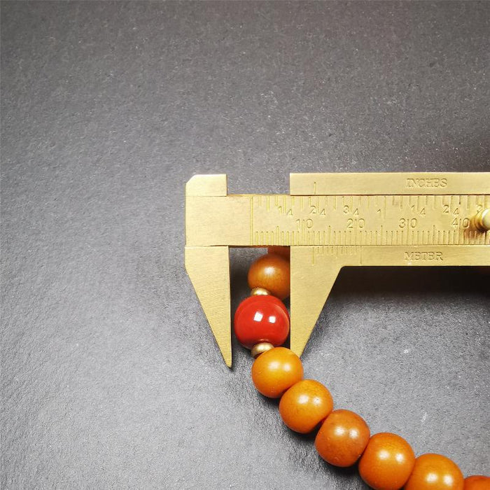 Corypha Linn Seed Bracelet Mala,0.4" - Tibetan Buddhist mala beads, view 8
