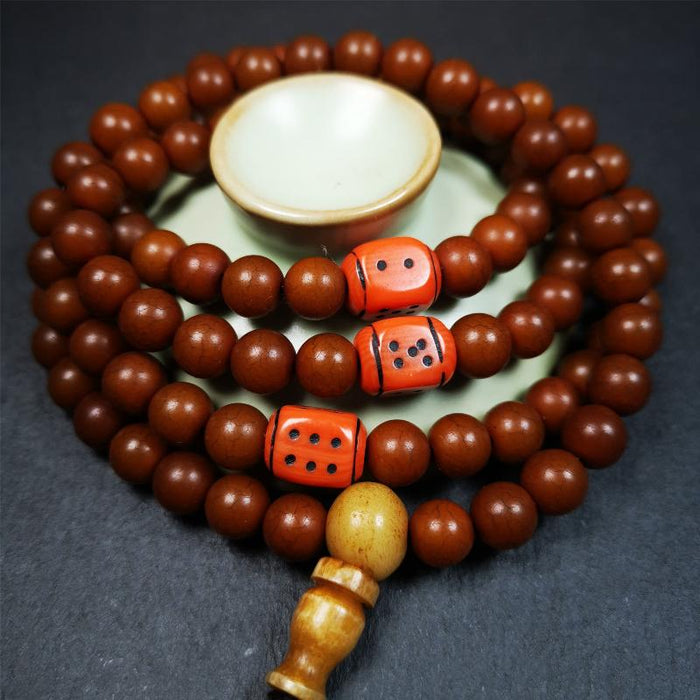Corypha Linn Seed Mala,0.32" - Tibetan Buddhist mala beads, view 5