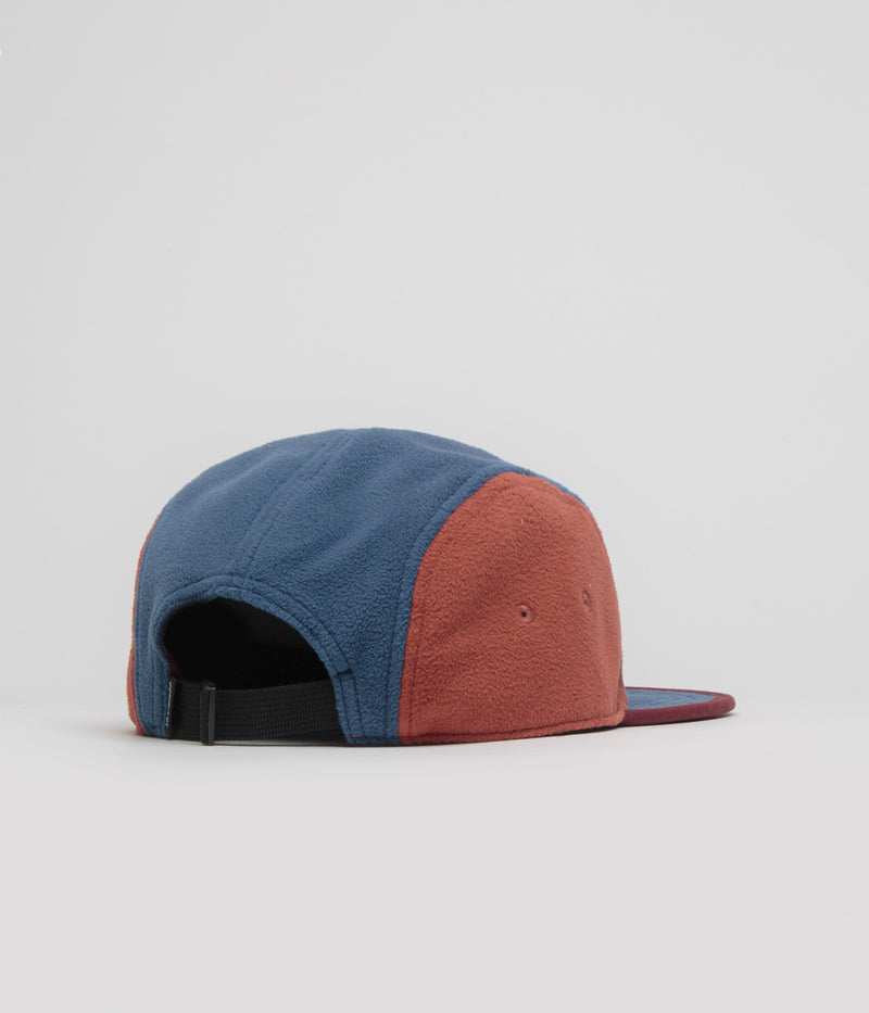Cotopaxi Fleece 5 Panel Cap in Mulberry and Deep Sea