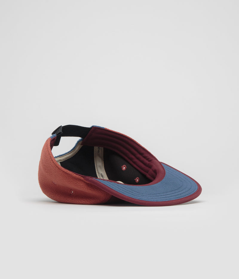 Cotopaxi Fleece 5 Panel Cap in Mulberry and Deep Sea