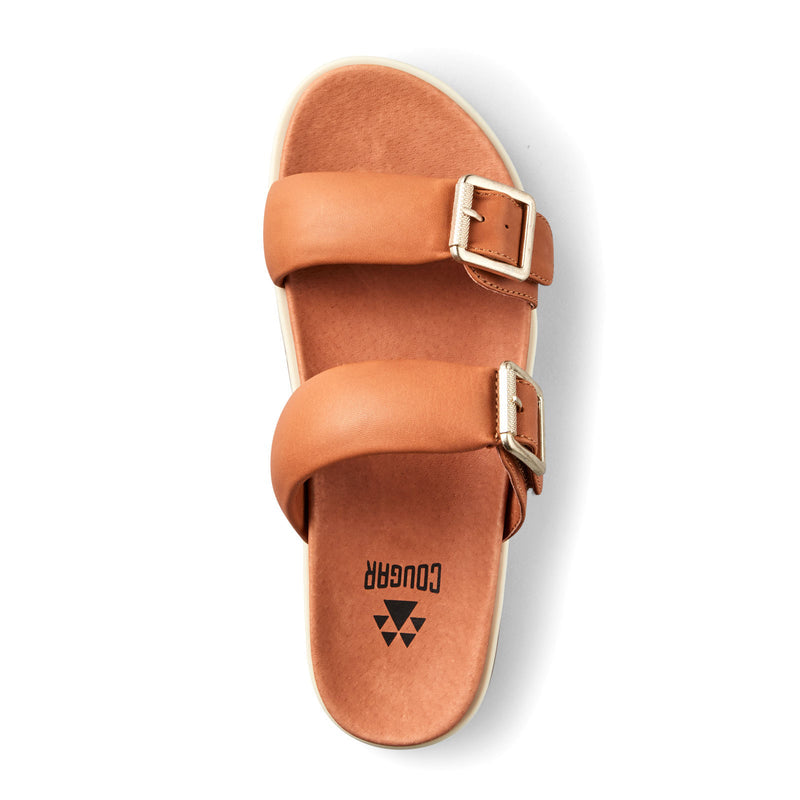 Cougar Nifty Slide Sandal (Women) - Cognac Sandal - Slide - The Heel Shoe Fitters