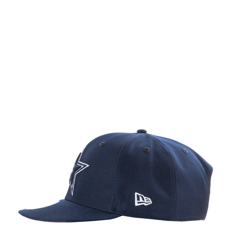 Navy baseball cap front quarter view with New Era logo