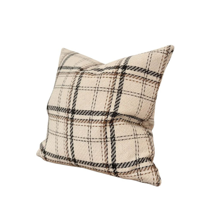 Cream Check Cushion