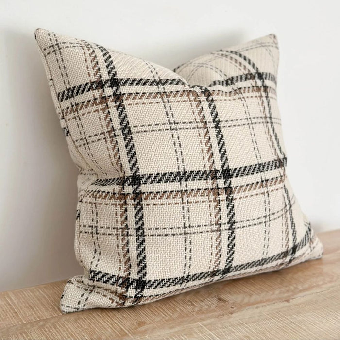Cream Check Cushion