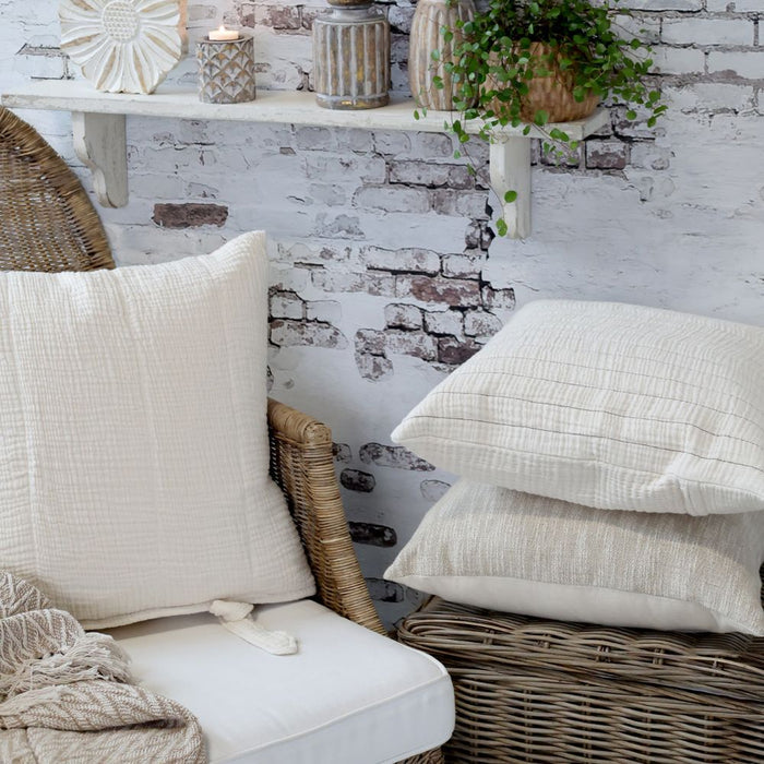 Cream Tied Cushion