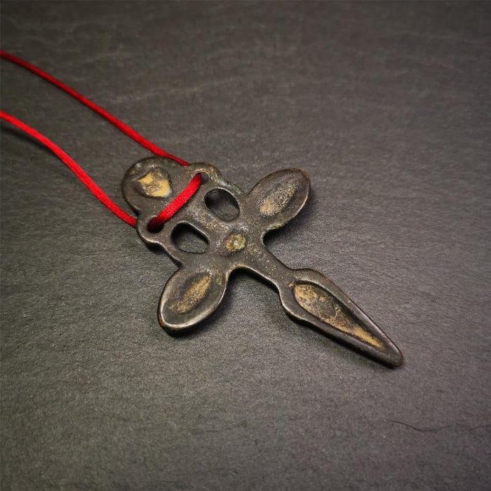 Cross vajra Phurba - 2.6" - Tibetan Buddhist vajra, detailed view