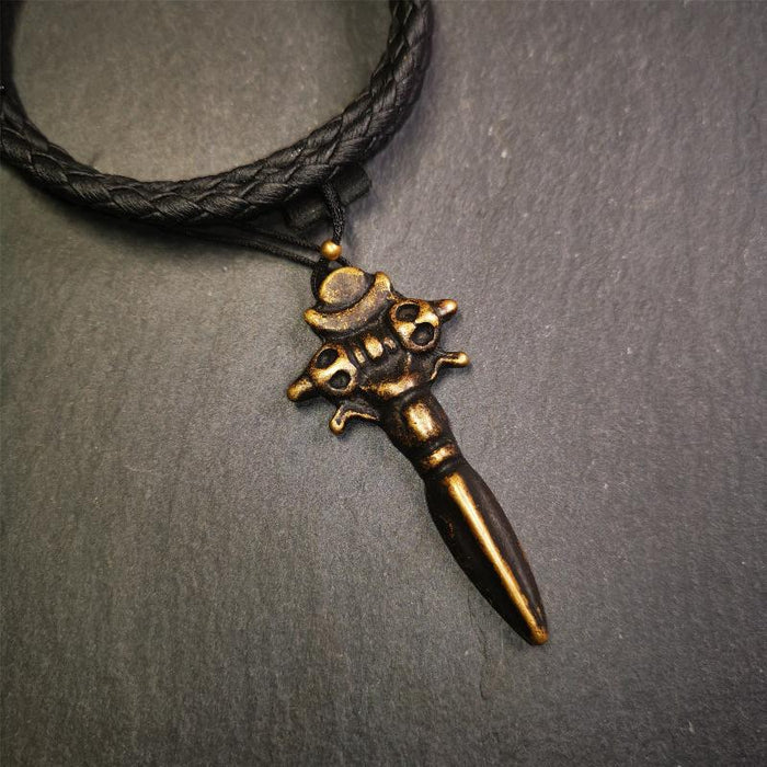 Cross Vajra Phurba 2.36" - Tibetan Buddhist vajra, front view