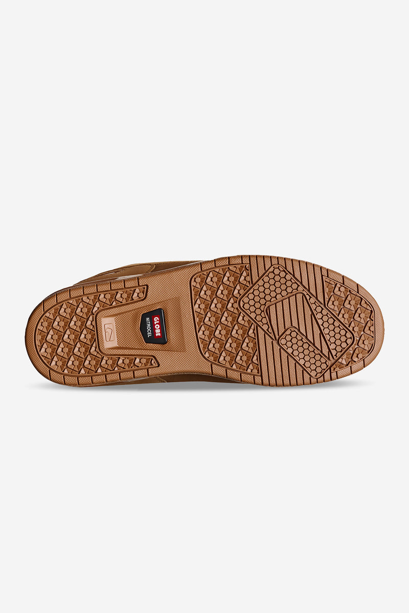 Bottom view of CT-4 Tobacco brown outsole with textured tread pattern