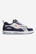 CT-4 skate shoe in white and navy displayed in profile.
