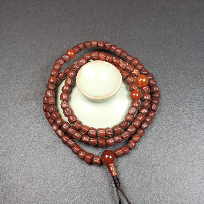 Cypress Seed Beads Mala,0.26" - Tibetan Buddhist mala beads, view 4