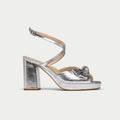 Daisy - High-Shine Silver Metallic Block Heels