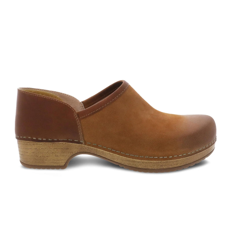 Dansko Brenna Clog (Women) - Tan Burnished Suede Dress-Casual - Clogs & Mules - The Heel Shoe Fitters
