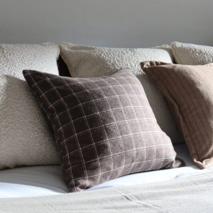 Dark Brown Check Cushion