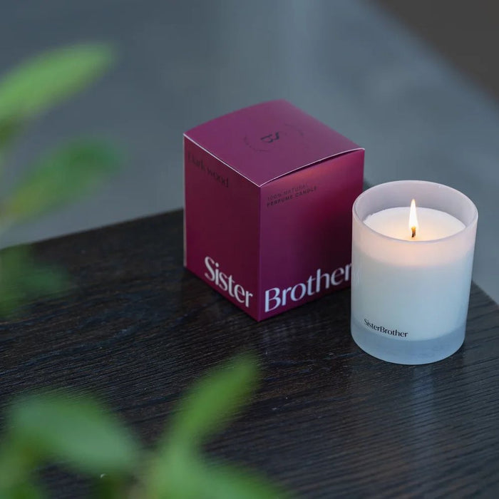 Dark Wood Scented Candle - Sister Brother