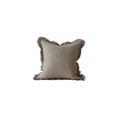 Daya Dark Brown Stripe Ruffle Cushion