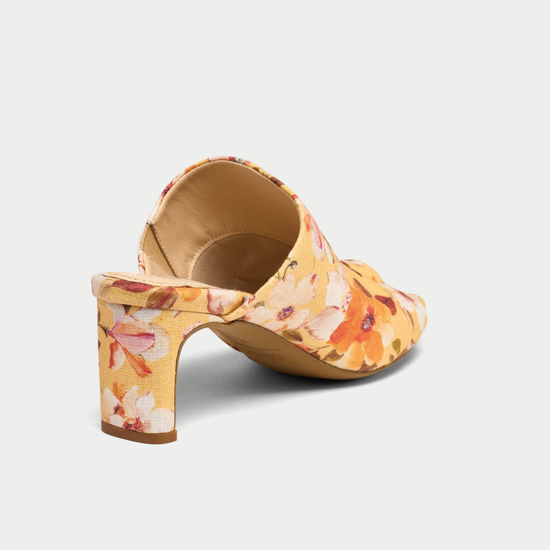 Debbie yellow floral back view