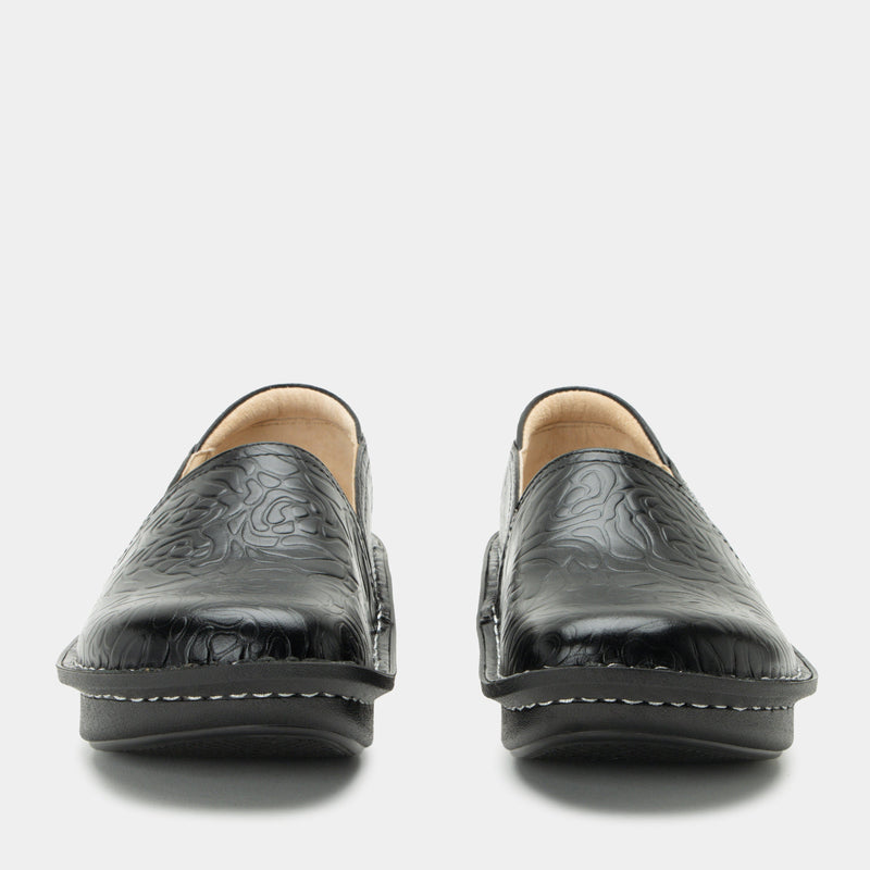 Debra Black Embossed Rose Shoe | Alegria Shoes