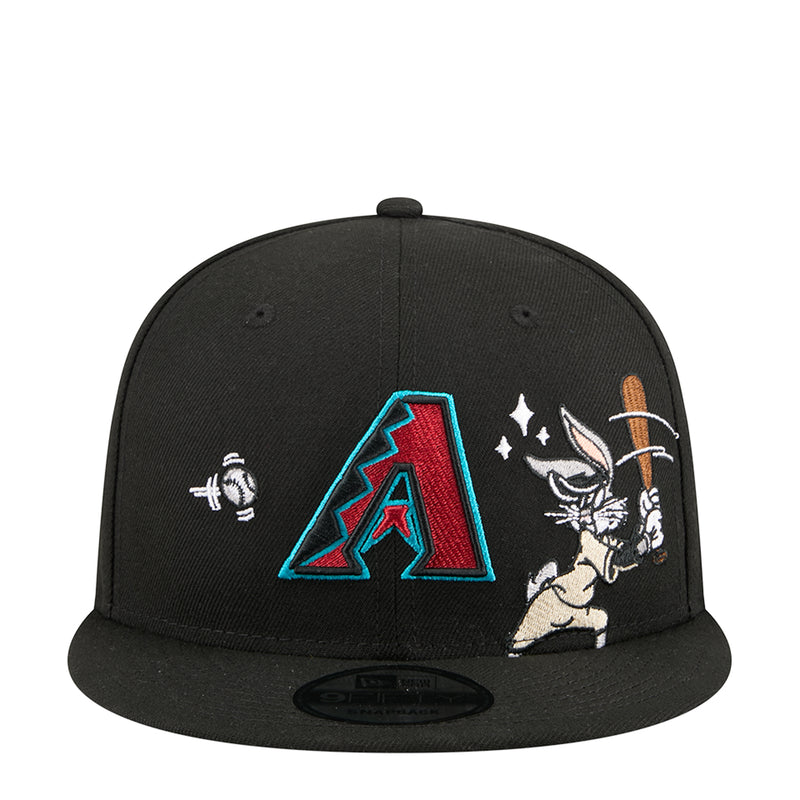 Black baseball cap with blue Arizona A logo and Bugs Bunny graphic