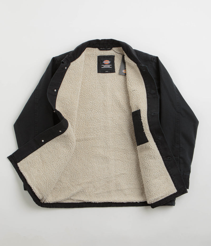 Dickies Duck High Pile Fleece Line Chore Jacket in Black