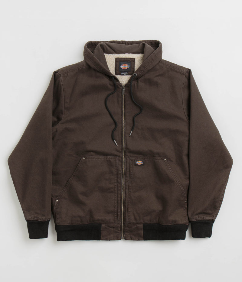 Dickies Hooded Duck Canvas Jacket in Dark Brown