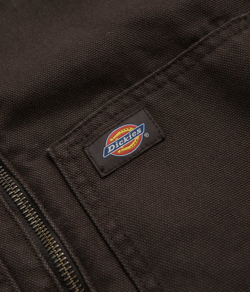 Dickies Hooded Duck Canvas Jacket in Dark Brown