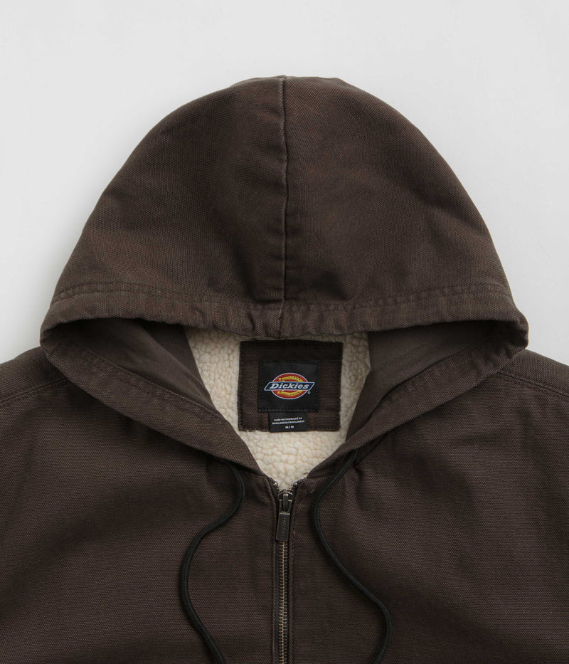 Dickies Hooded Duck Canvas Jacket in Dark Brown