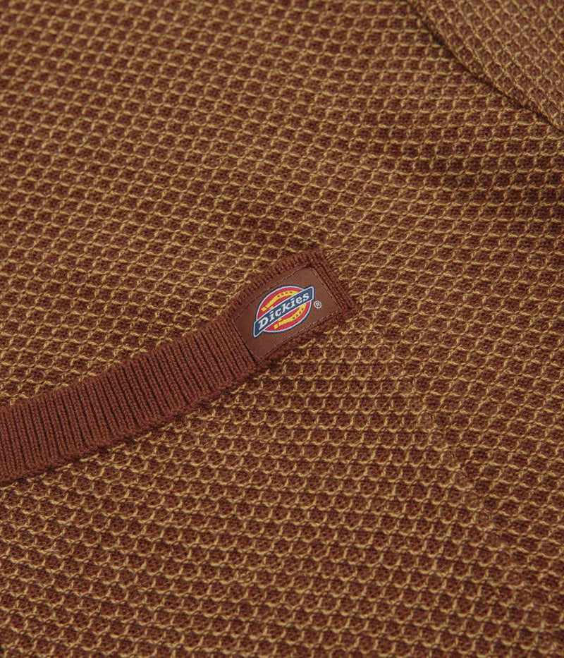 Dickies Rocky Knit Short Sleeve Polo Shirt in Oak Buff