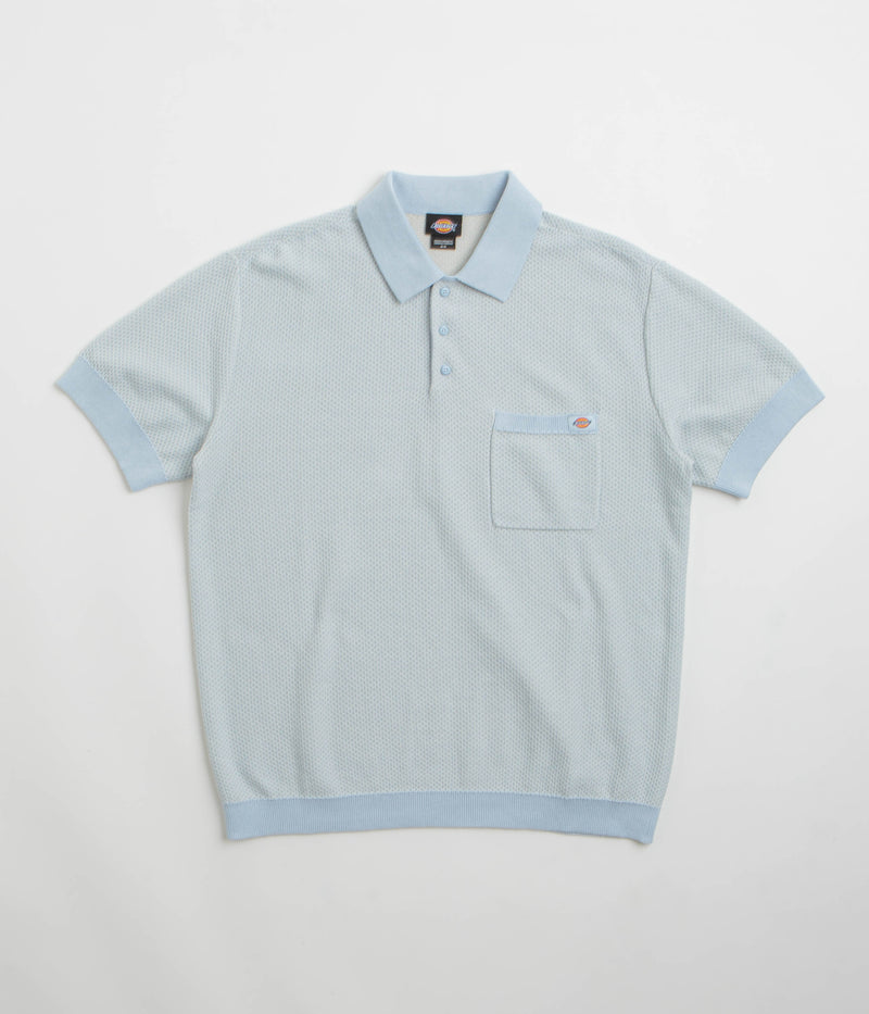 Dickies Rocky Knit Short Sleeve Polo Shirt in Whitecap Grey