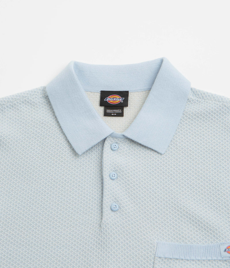 Dickies Rocky Knit Short Sleeve Polo Shirt in Whitecap Grey