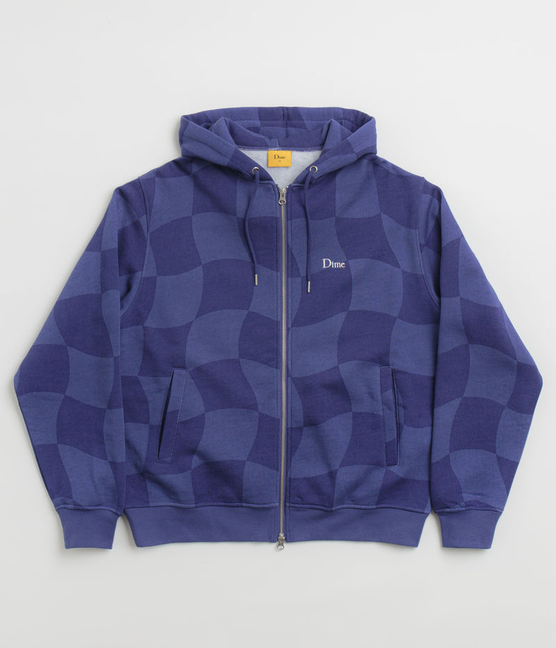 Dime Classic Checkmate Zip Hoodie in Navy