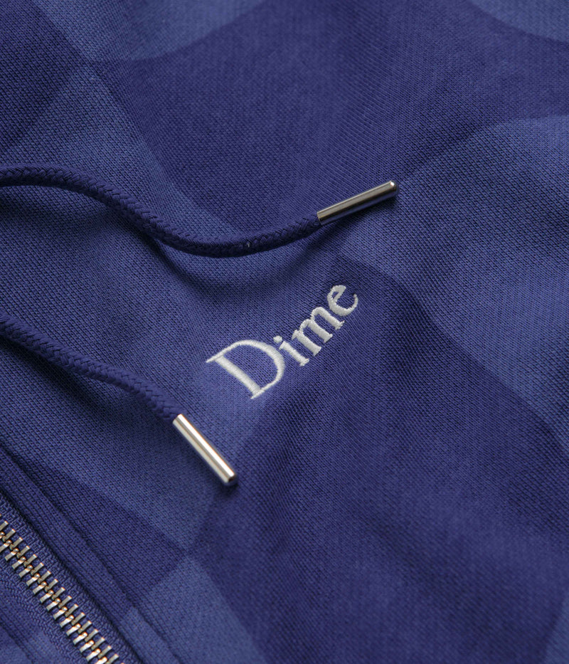Dime Classic Checkmate Zip Hoodie in Navy
