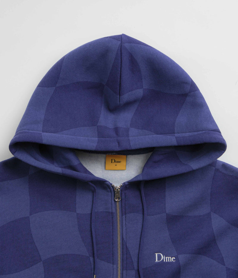 Dime Classic Checkmate Zip Hoodie in Navy