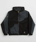 Dime Panel Denim Hooded Bomber Jacket in Charcoal
