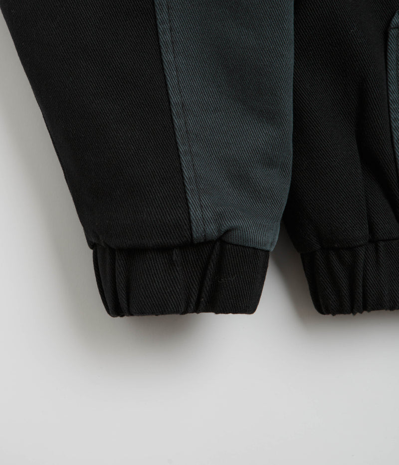 Dime Panel Denim Hooded Bomber Jacket in Charcoal