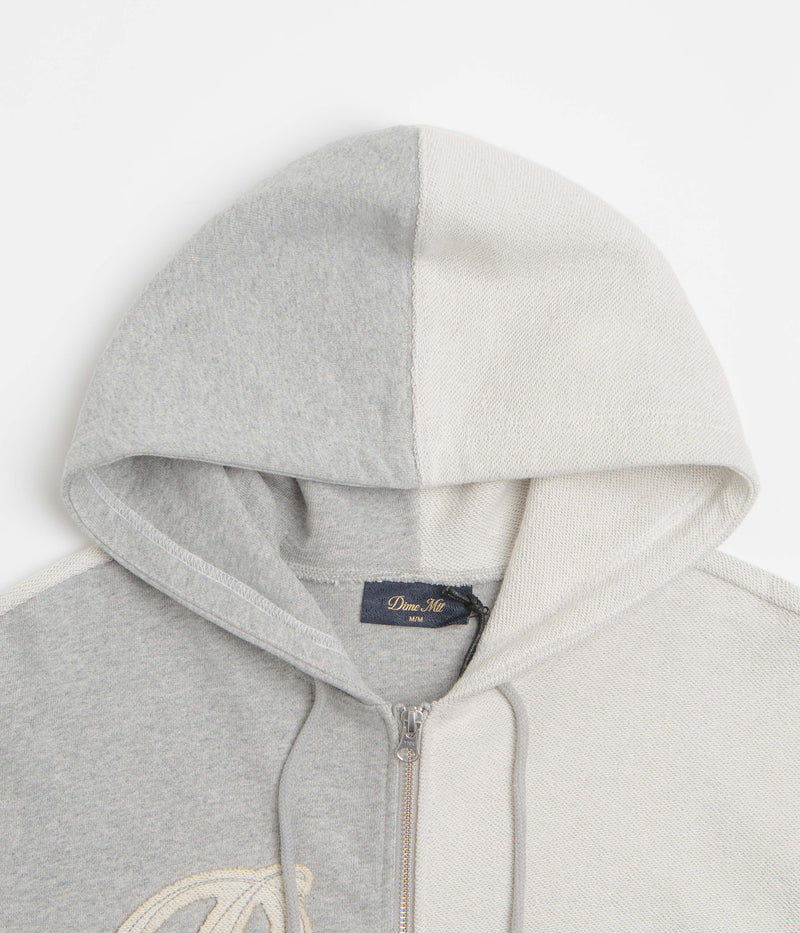 Dime Reverse French Terry Full Zip Hoodie in Heather Grey