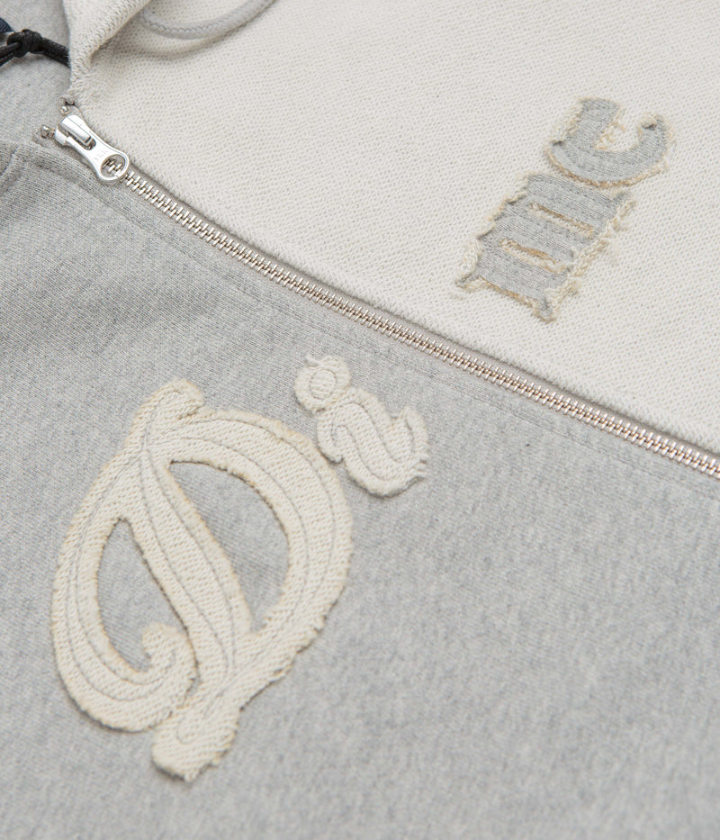 Dime Reverse French Terry Full Zip Hoodie in Heather Grey