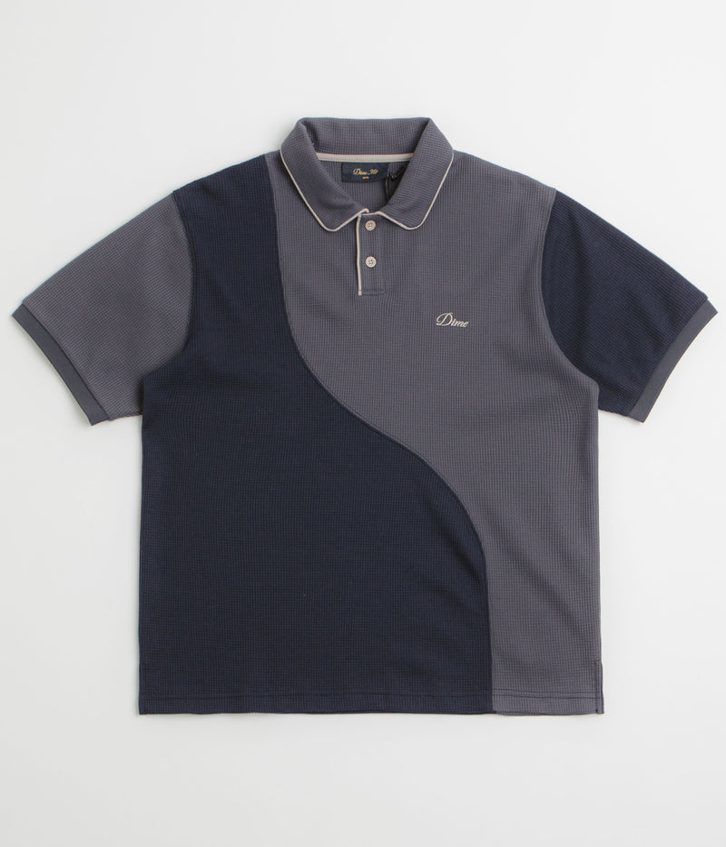 Dime Waffle Polo Shirt in Indigo