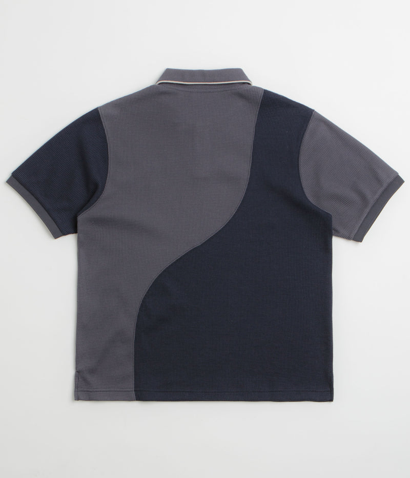 Dime Waffle Polo Shirt in Indigo
