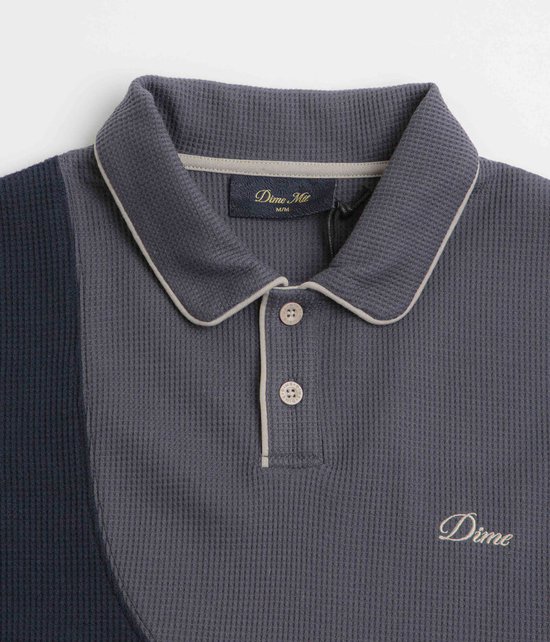 Dime Waffle Polo Shirt in Indigo