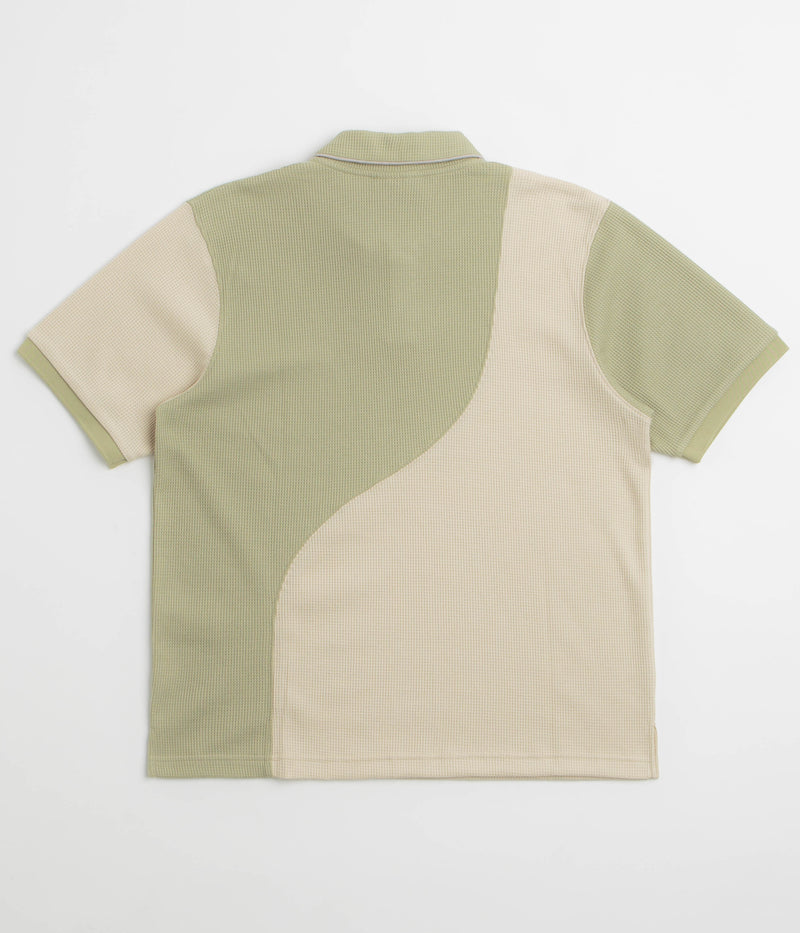 Dime Waffle Polo Shirt in Sage