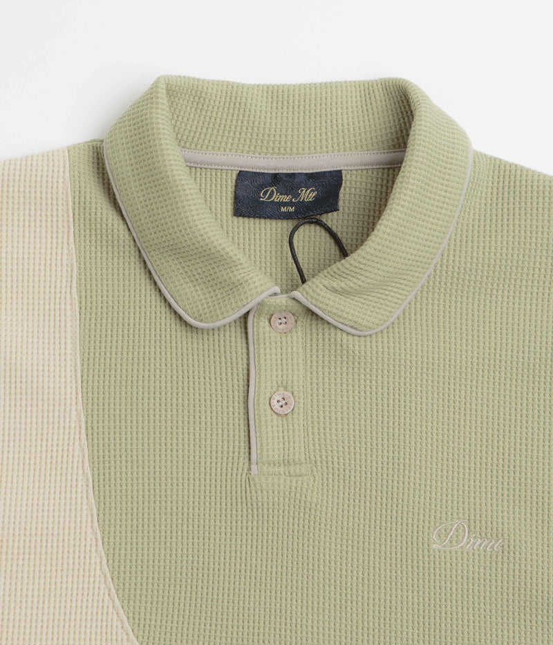 Dime Waffle Polo Shirt in Sage