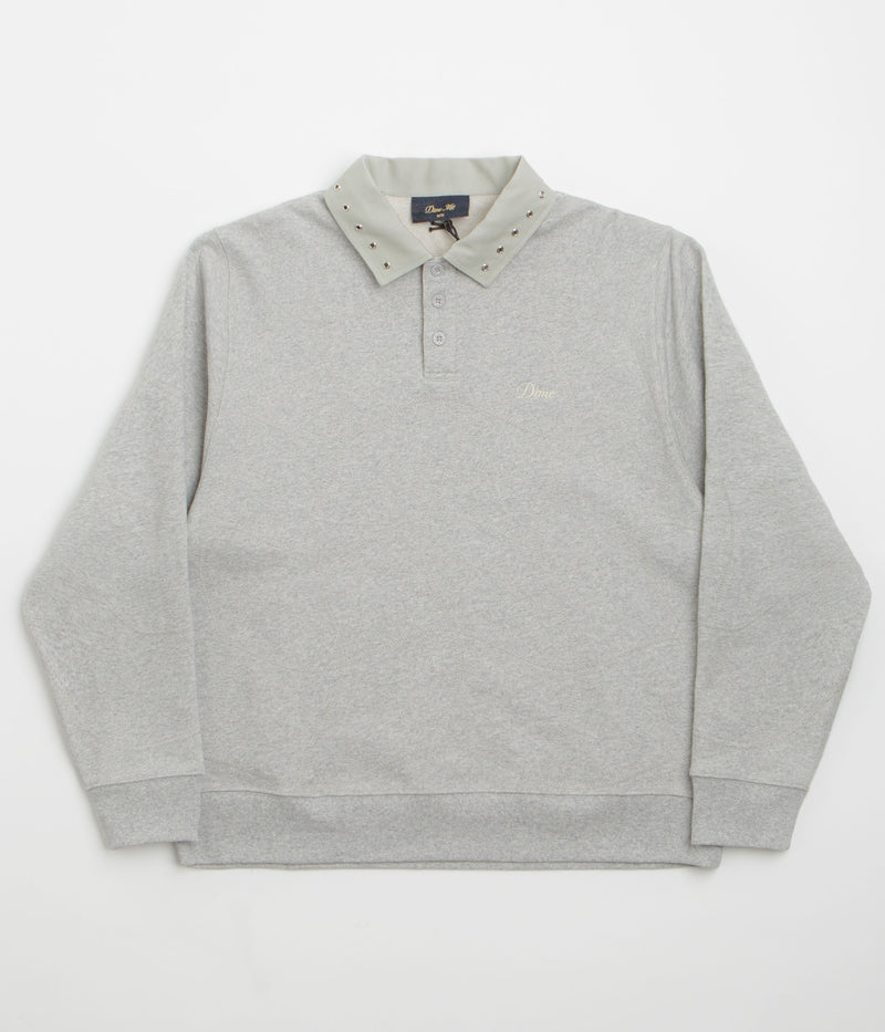 Dime Wave Rugby Shirt in Heather Grey