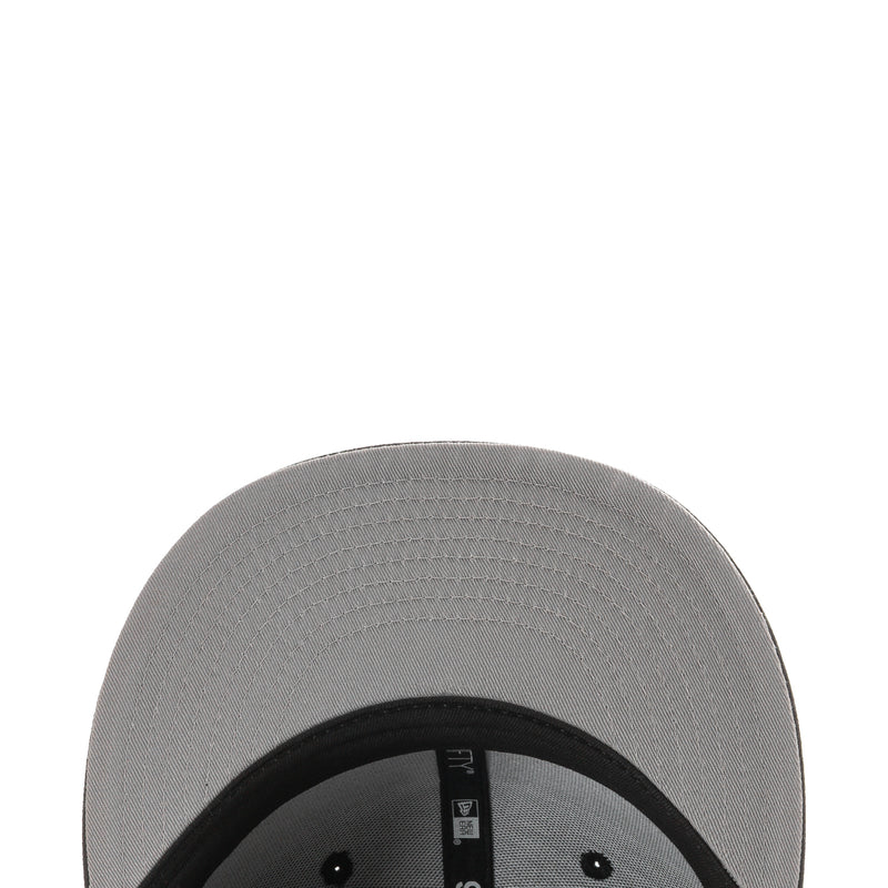 Grey baseball cap with black inner brim and small league logo label