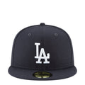 Navy baseball cap with white LA logo on front