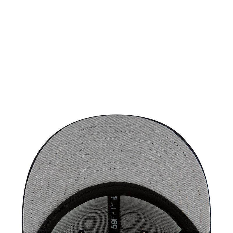 Baseball cap inner brim with gray mesh and 5950 tag