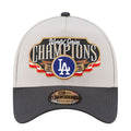 Light beige and dark gray baseball cap with World Series Champions patch and adjustable strap
