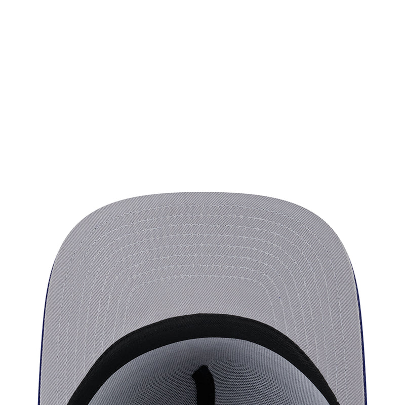 Light gray A-frame cap underside with black interior brim trim