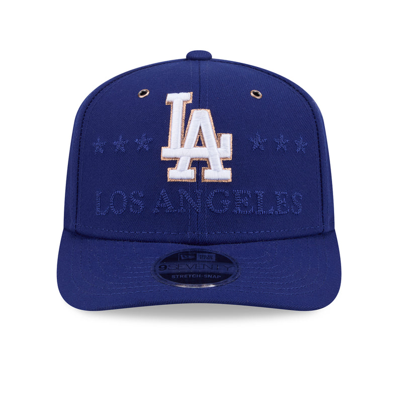 Blue baseball cap with embroidered LA logo on the front