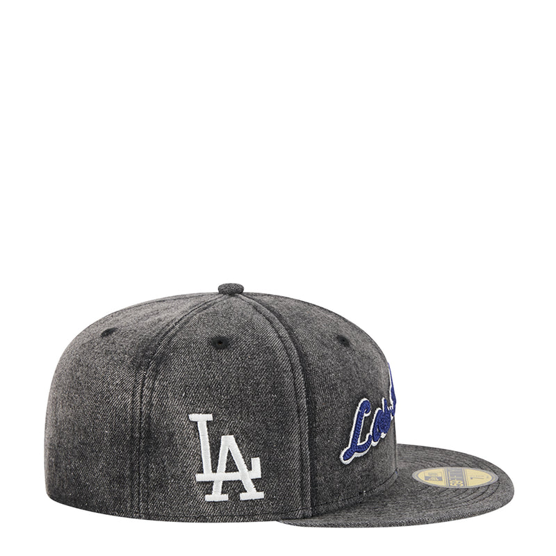 Heather gray baseball cap with white 'LA' logo and side 'Los Angeles' script